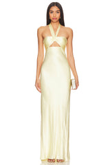Ruffled Strapless Long Dress