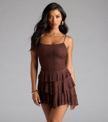 Like A Daydream Lace Ruffle Skater Dress