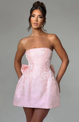 Elenora Mini Dress - BLUSH/IVORY